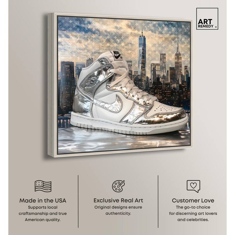NYC Metallic Sneaker Canvas by Art Remedy