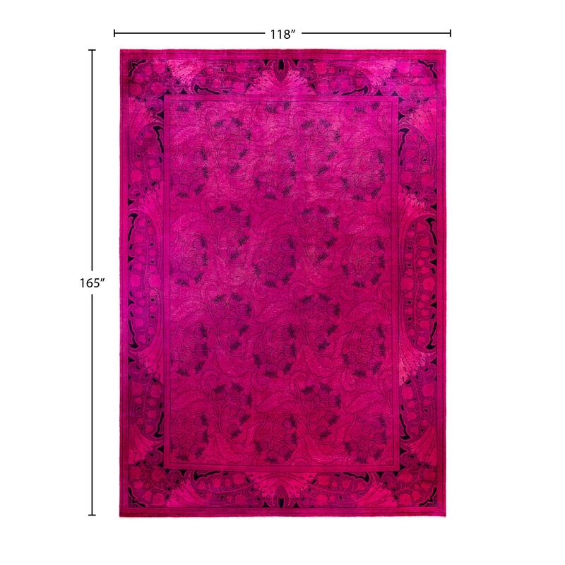 Overdyed One-of-a-Kind Hand-Knotted Area Rug - Pink - 9' 10" x 13' 9"