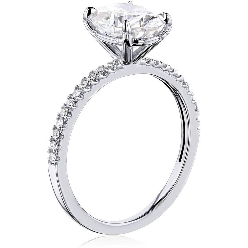Annello by Kobelli 14k Gold 2ct TGW Moissanite and Lab Diamond Engagement Ring (HI/VS, DEF/VS)
