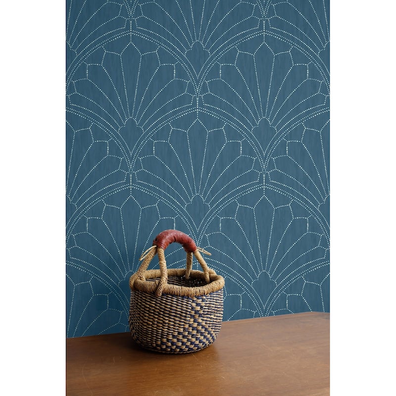 Seabrook Designs Boho Rhapsody Scallop Medallion Unpasted Wallpaper