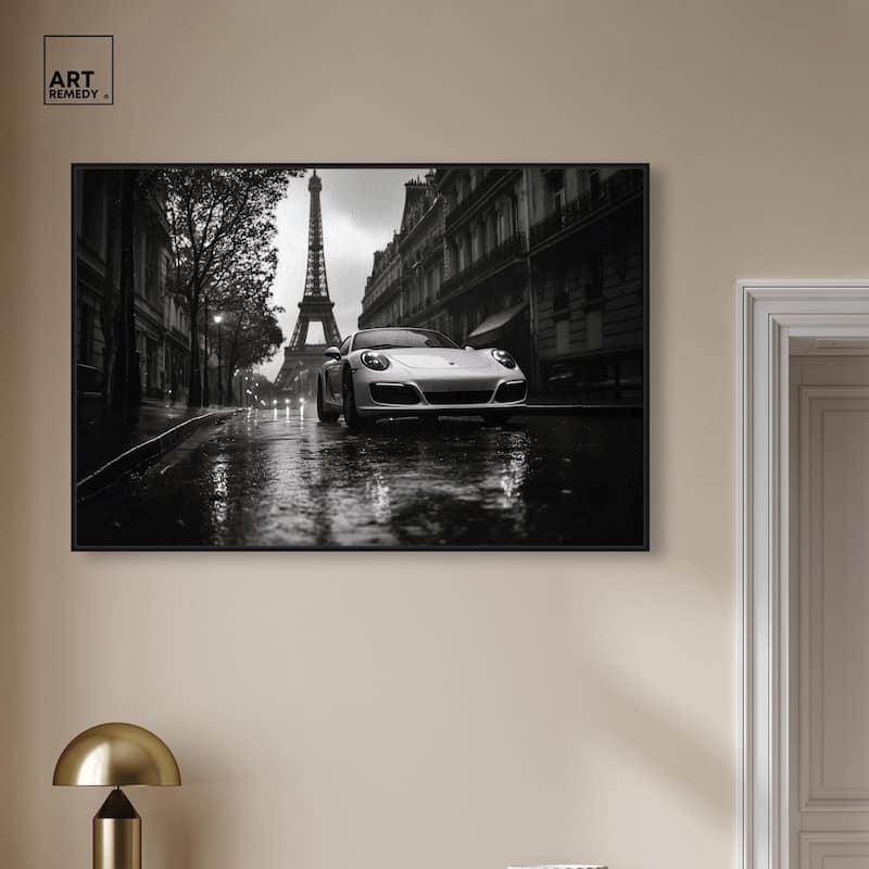 Driving in the Rain Paris Canvas by Art Remedy