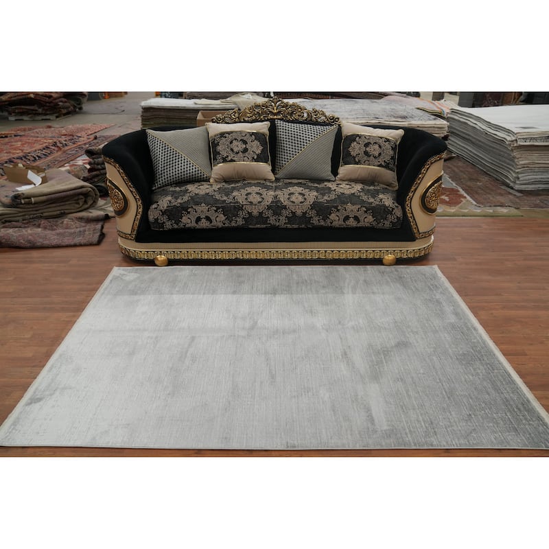 Machine Made Oriental Polyester Carpet Modern Contemporary Greys & Charcoal Modern Area Rug - 7' 5'' X 5' 2''