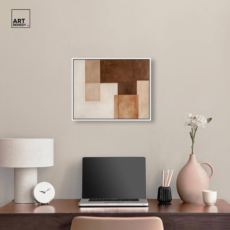 Cream and Brown Panels II Canvas by Art Remedy