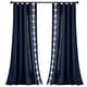 preview thumbnail 6 of 15, Lush Decor Luxury Modern Geo Linen Like Embroidery Border Window Curtain Panel