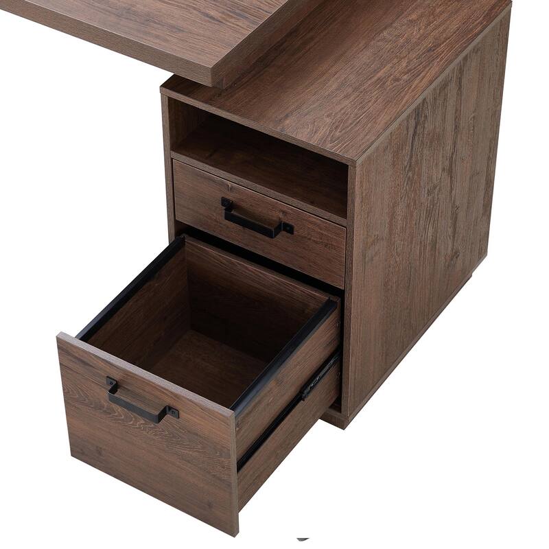 Computer Desk with Drawers,Metal Frame