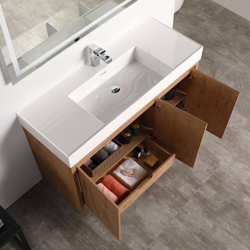 Blossom 48" All Wood Freestanding Bathroom Vanity with Acrylic Sink