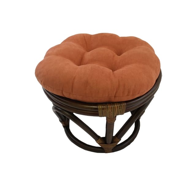 Bali 18-inch Footstool with Microsuede Cushion - Spice