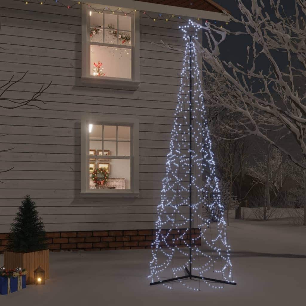 vidaXL Christmas Cone Tree Decoration Artificial Christmas Tree with LEDs
