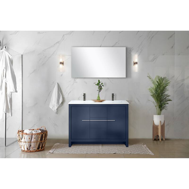 Lafarre Bath Vanity with Quartz Top, Sink, Mirror and Chrome Faucet