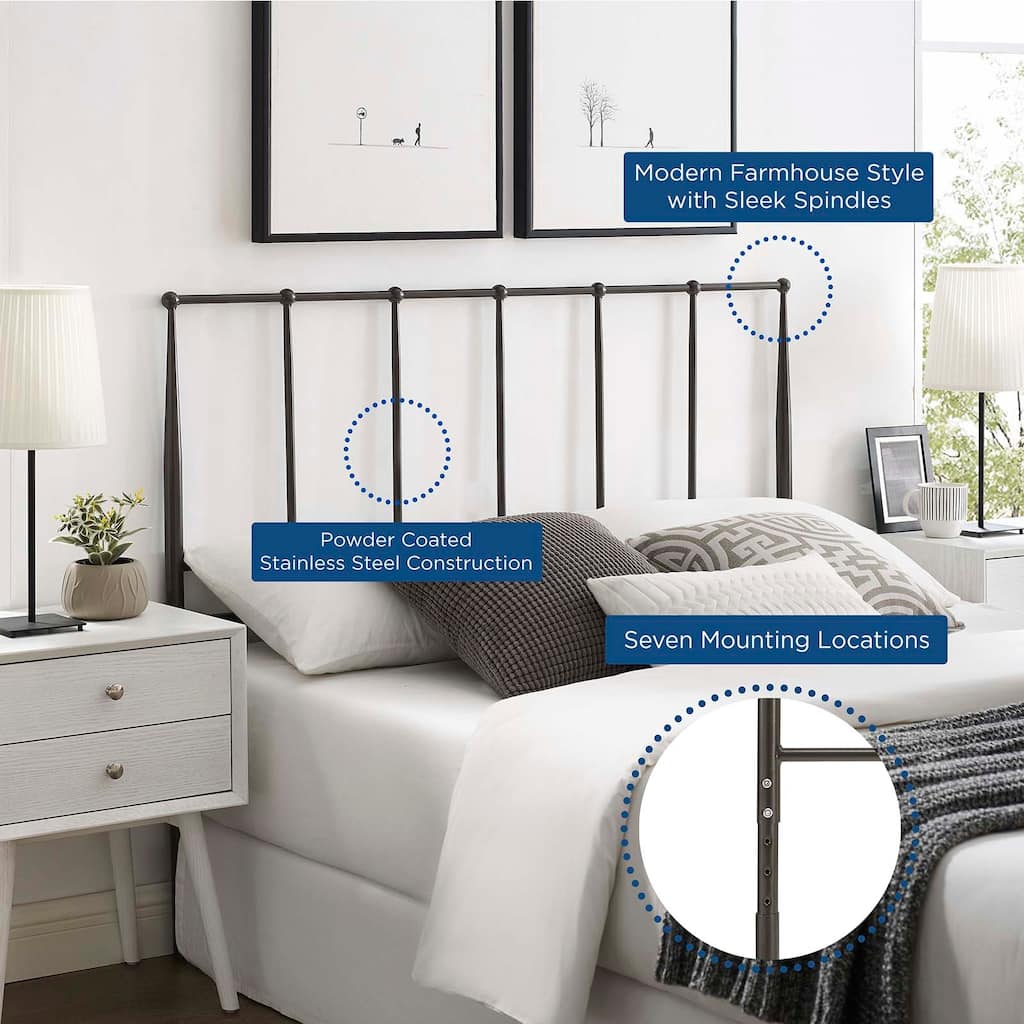 Copper Grove Toretsk Stainless Steel Queen Headboard