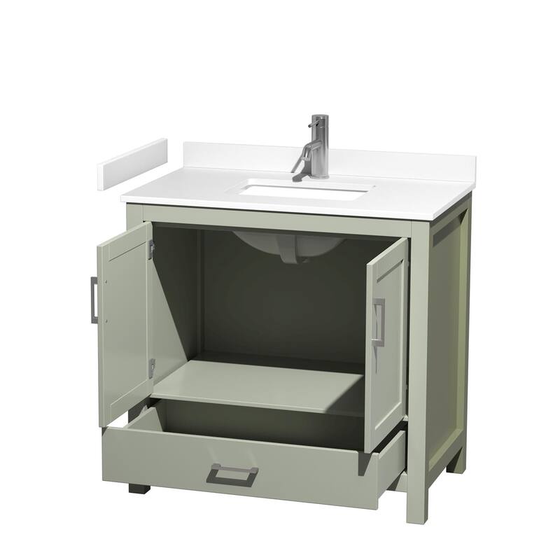 Wyndham Collection Sheffield 36" Single Bathroom Vanity, Carrara