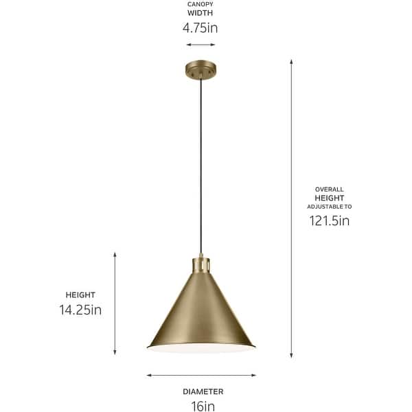dimension image slide 0 of 2, Kichler 52177 Zailey 16" Wide Pendant