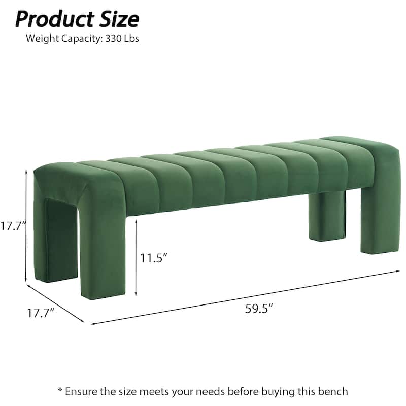 Upholstered Bedroom Bench Tufted Entryway Bench Modern End of Bed Bench Dining Bench with Gold/Black Metal Legs for Window