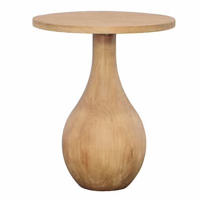 Morningside Round Pedastal Side Table, Medium Brown