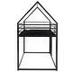 preview thumbnail 8 of 7, Twin over Twin House Shape Bunk Bed with Protective Fence, Metal Kids Bed Frame with Built-in Ladder, Black