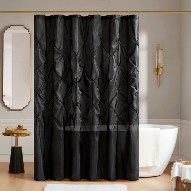Madison Park Laurel Tufted Semi-Sheer Shower Curtain