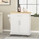 preview thumbnail 25 of 33, Batavia Indoor Kitchen Cart with Wheels by Christopher Knight Home