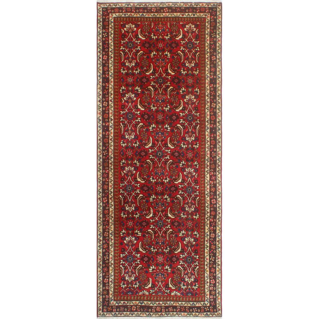 Fine Vintage Distressed Emine Red/Ivory Runner - 3'11" x 9'7"