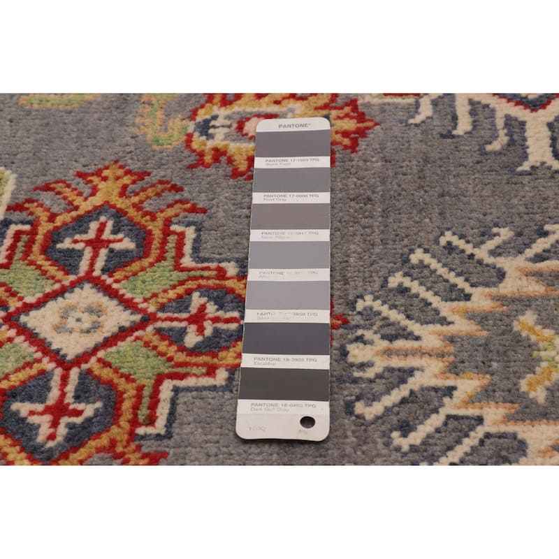 ECARPETGALLERY Hand-knotted Uzbek Ghazni Grey Wool Rug - 5'0 x 6'5