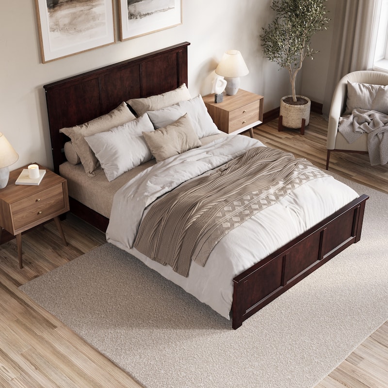 Charlotte Solid Wood Low Profile Platform Bed with Matching Footboard