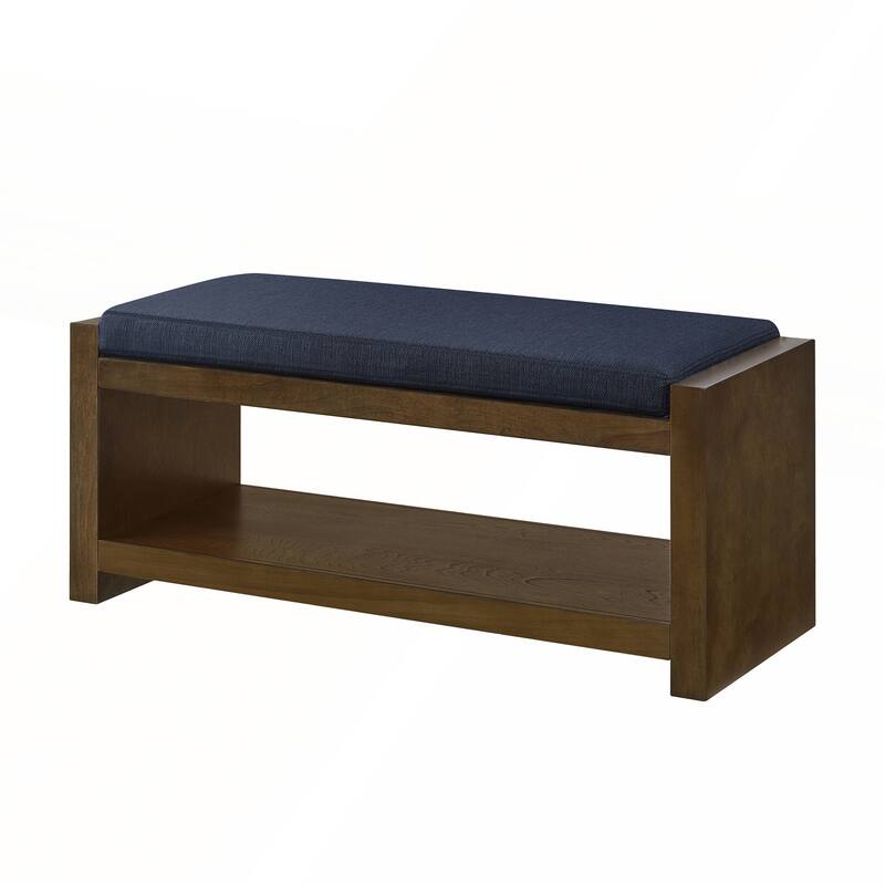 40in Accent Bench with Lower Shelf Shoe Rack