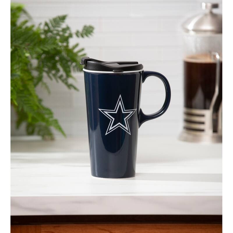 Dallas Cowboys, 17 oz Ceramic Travel Latte Cup w/ Gift Box