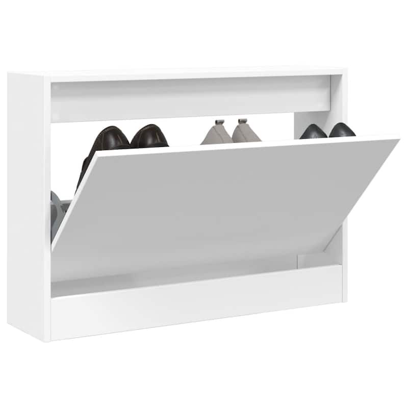 vidaXL Shoe Cabinet Engineered Wood Compact Shoe Cabinet - White