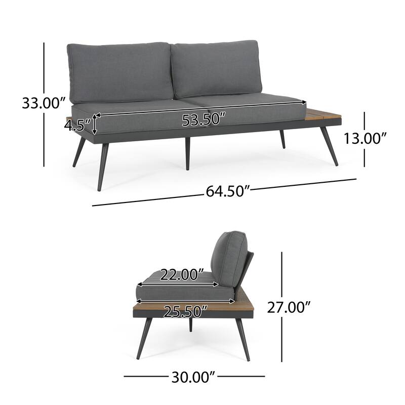 Norfolk Outdoor V-Shaped 5 Seater Sofa Set by Christopher Knight Home