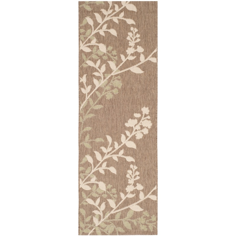 SAFAVIEH Courtyard Luann Botanical Indoor/ Outdoor Waterproof Patio Backyard Rug