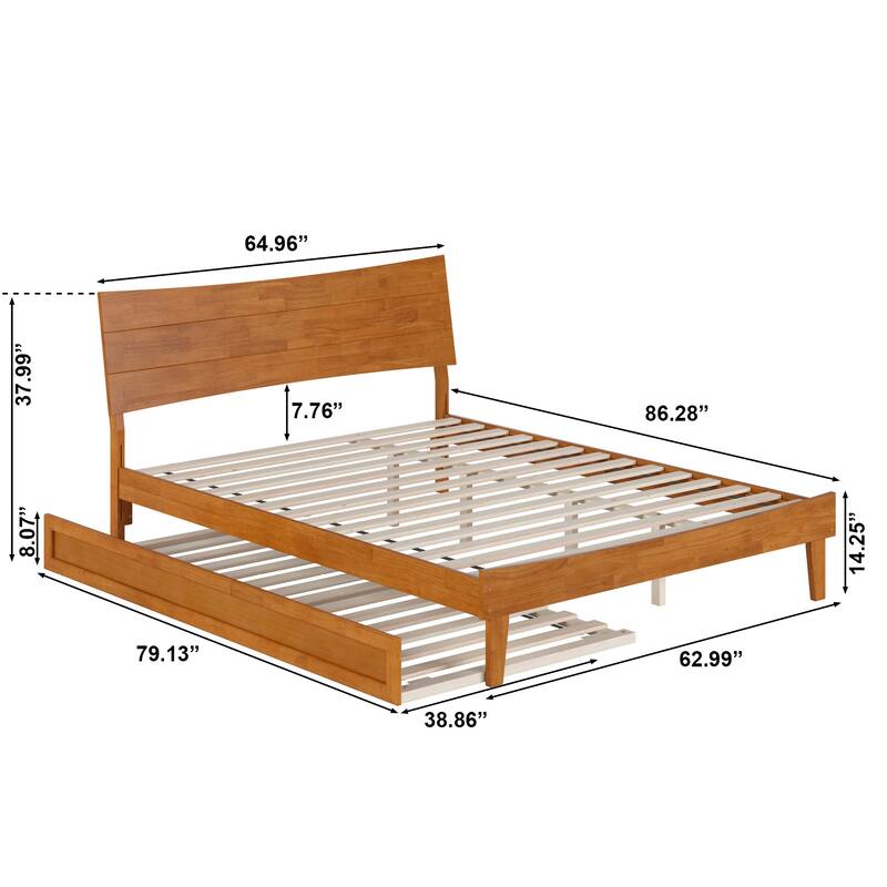 Phoenix Wood Platform Bed with Trundle
