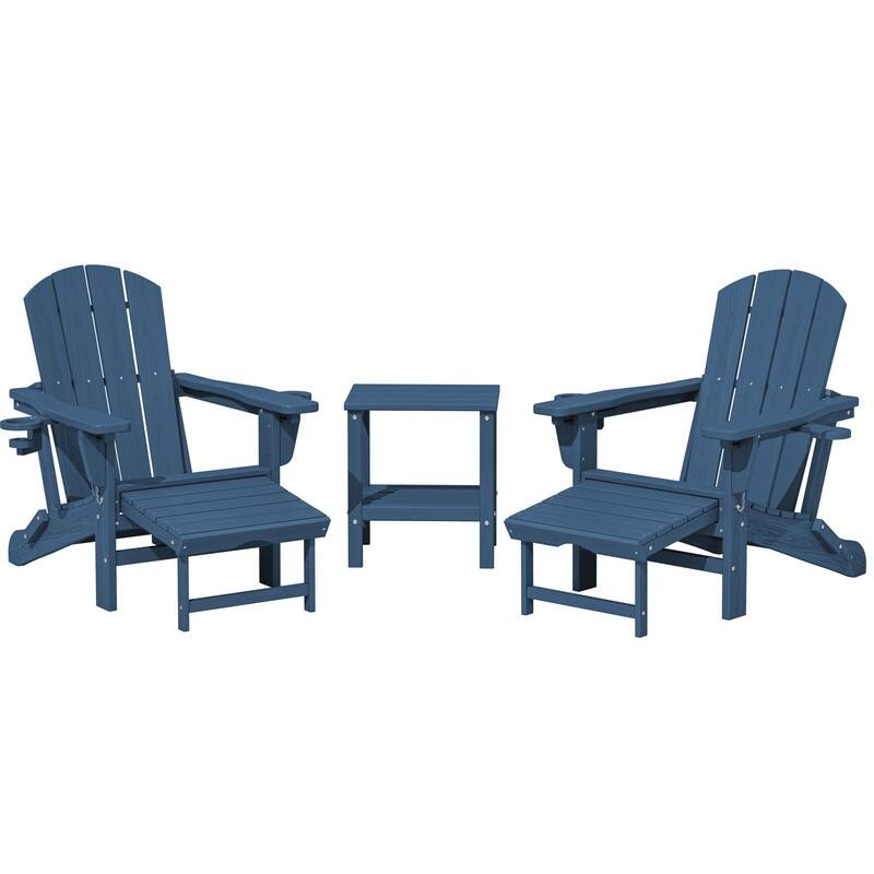 Folding Outdoor Chair with 3-Position Reclining Backrest & Telescoping Footrest