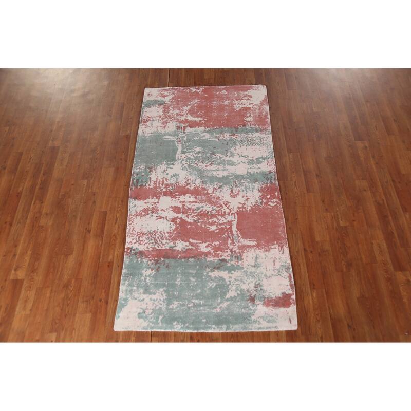 All-Over Abstract Contemporary Foyer Rug Handmade Wool Carpet - 3'3"x 6'3"
