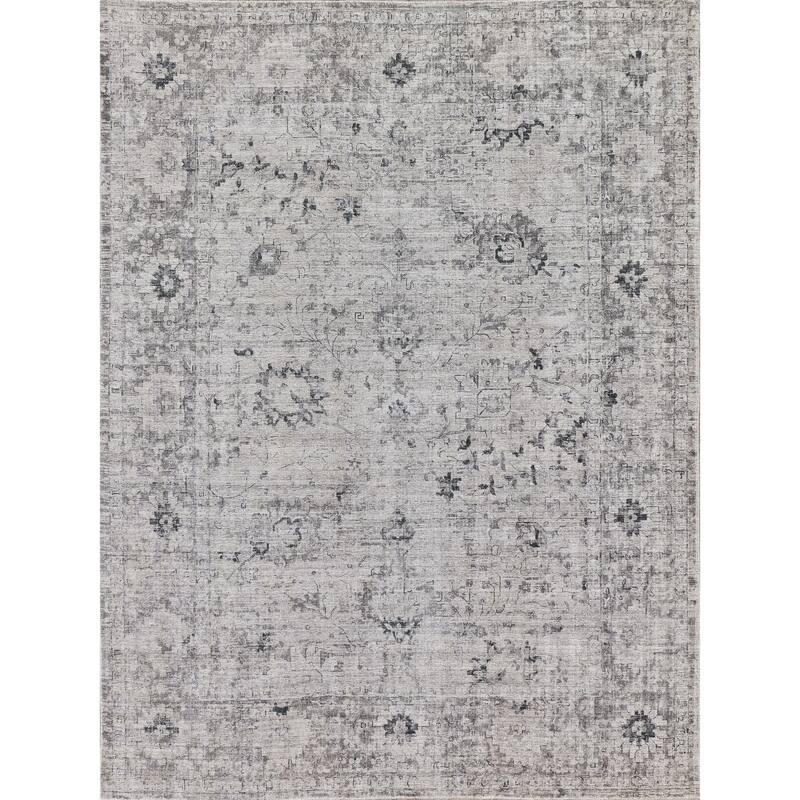 EXQUISITE RUGS Cambridge Hand-loomed Wool/Bamboo Silk Grey/Silver Area Rug.