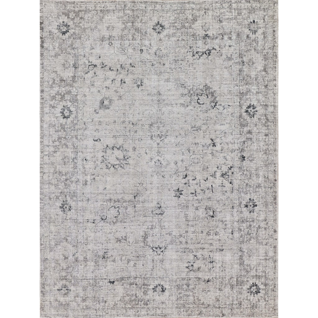 EXQUISITE RUGS Cambridge Hand-loomed Wool/Bamboo Silk Grey/Silver Area Rug.