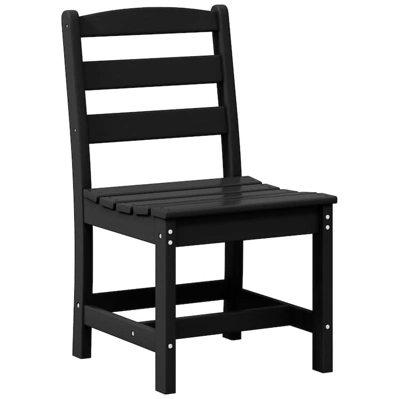 Shoreside Outdoor Patio Armless Dining Side Chair - Black