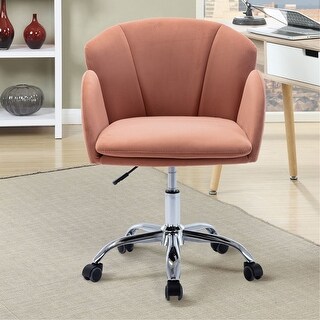 Modern Swivel Office Chair with Casters, Adjustable Lift Height, Pink