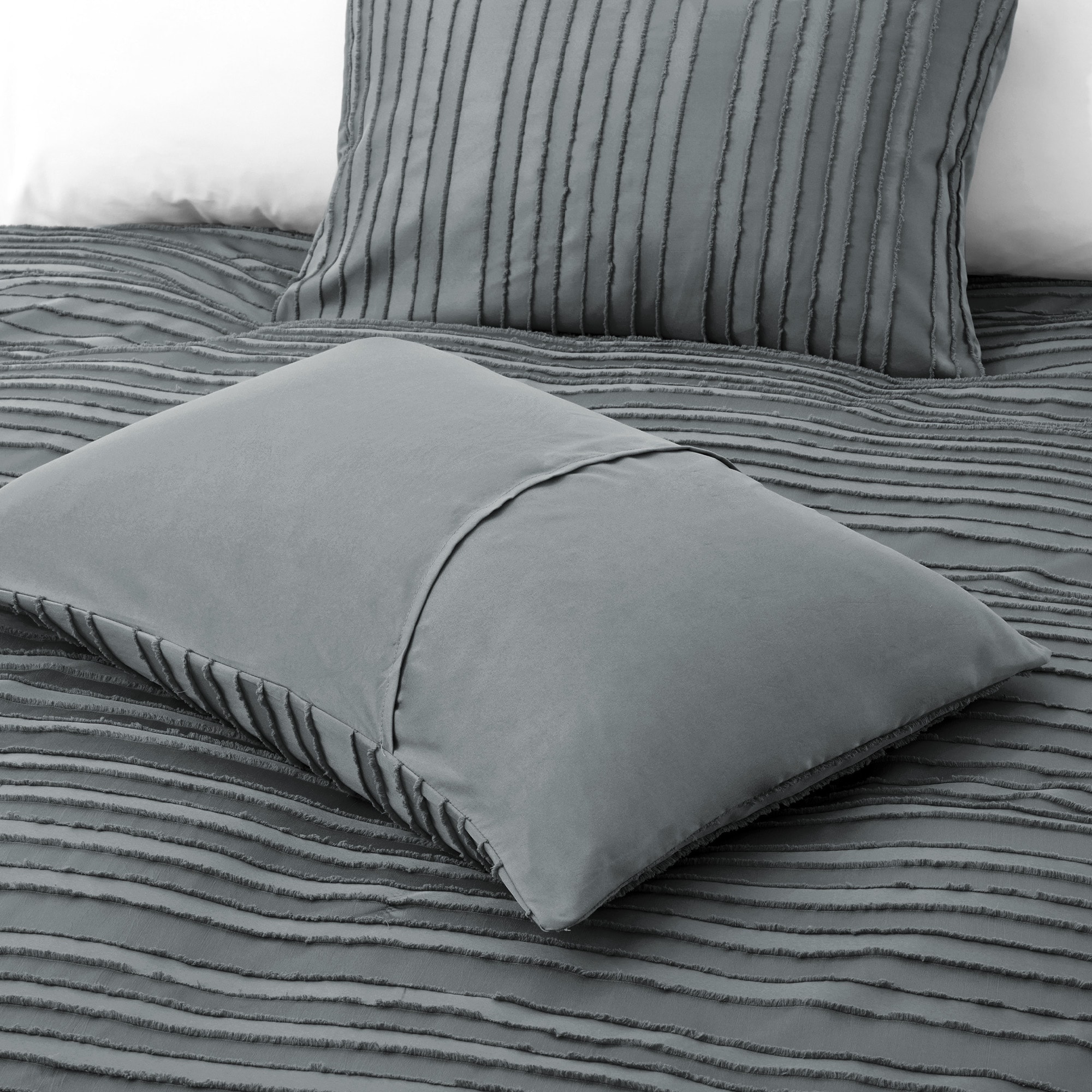 Tufted Clipped Jacquard Geometric Oversized Duvet Cover & - Picture 70 of 127