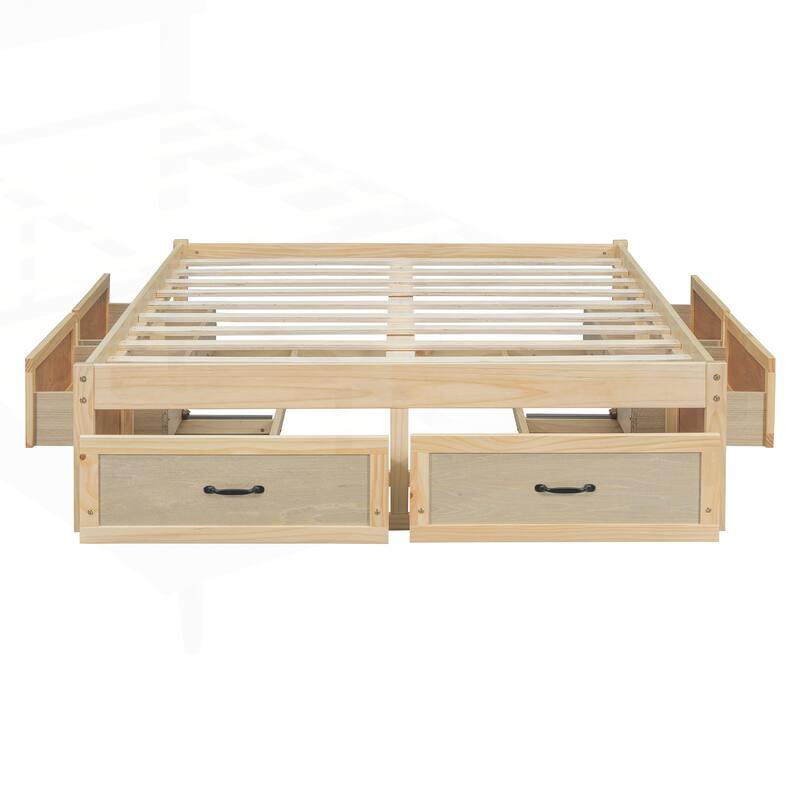 Sophisticated Platform Bed with Abundant Storage and Stylish Design