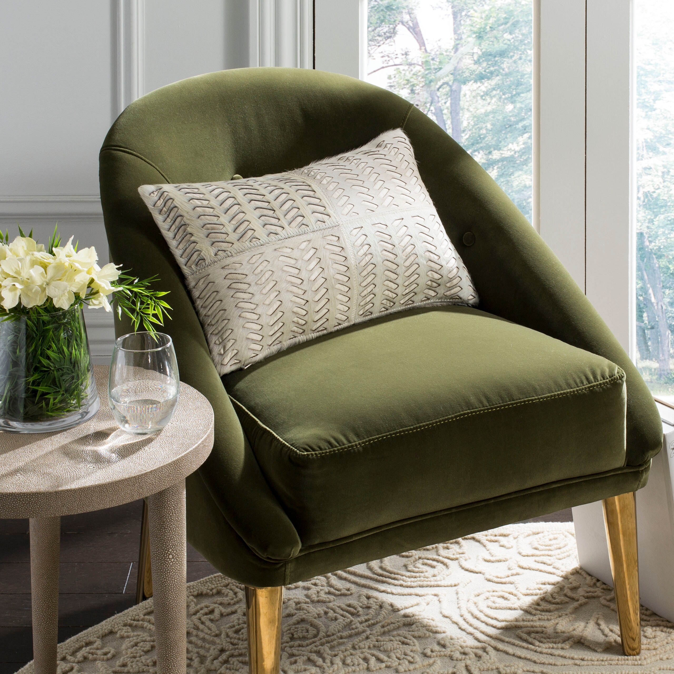 12 X 20 Green Cowhide Throw Pillow 12 X 20 Green Cowhide Throw Pillow