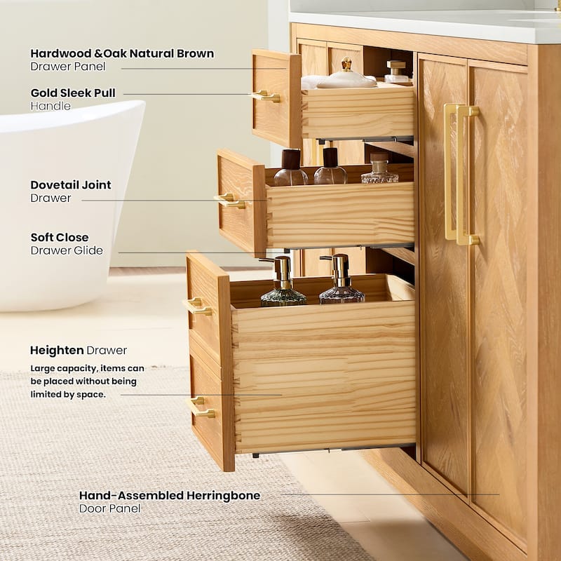 Jakarta Bath Vanity with Quartz Stone Top without Mirror