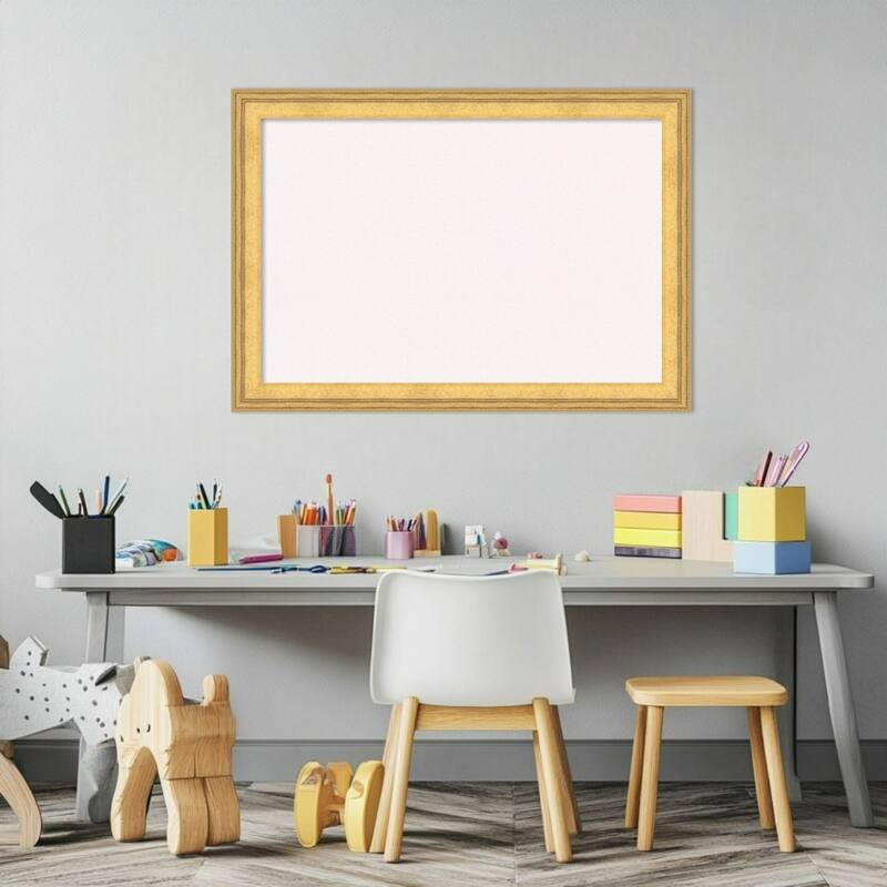 Owen Gold Wood Framed Cork Board - Bulletin Board, Organization Board, Pin Board