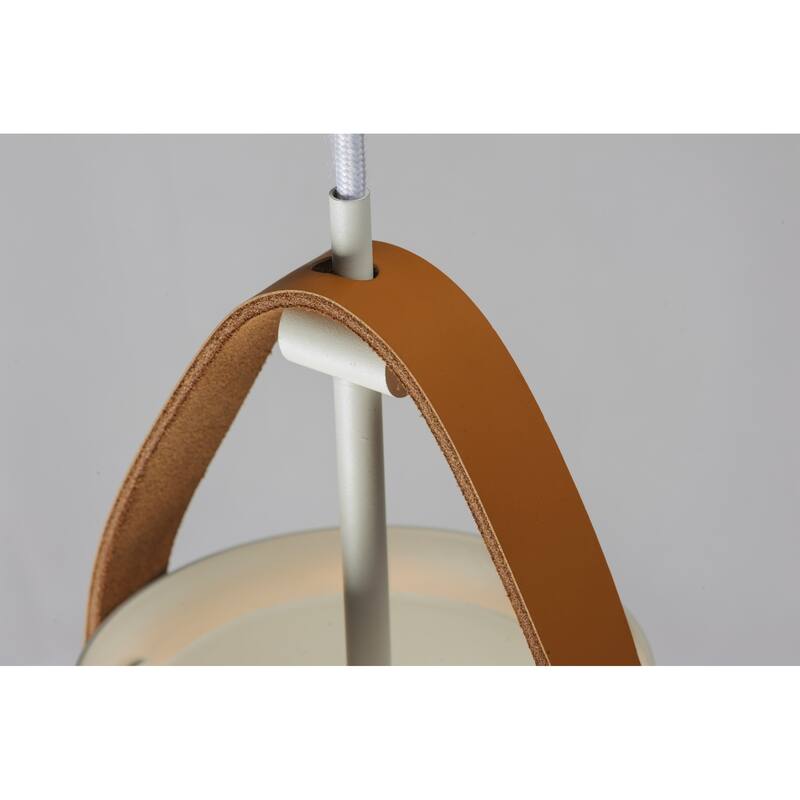 Maxim Nordic Single Light 20" Aluminum Pendant with Leather Strap