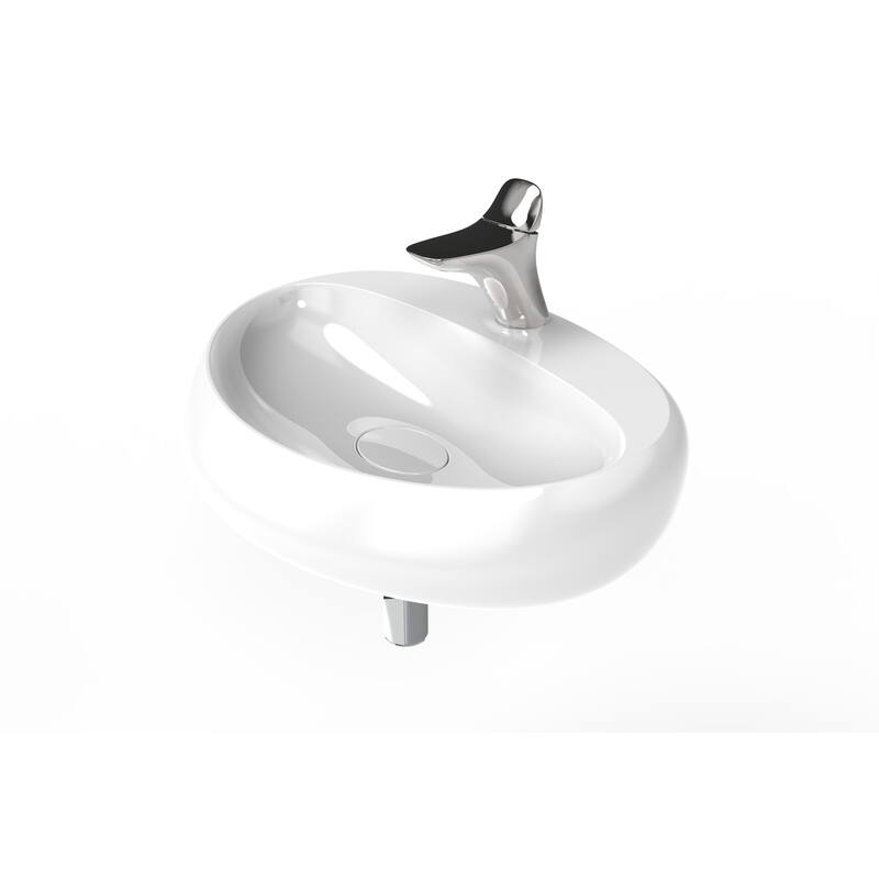 Rosaria 24" Glossy White Porcelain Wall Mounted Bathroom Sink