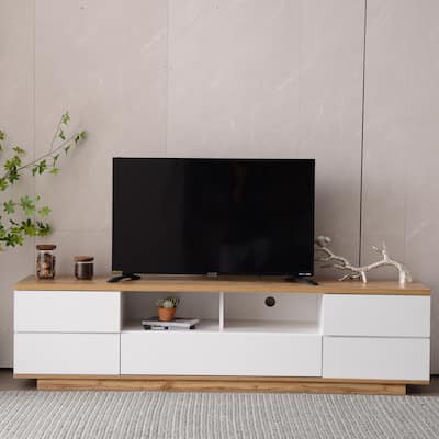Modern TV stand for TVs up to 80'' with Multi-Functional Storage