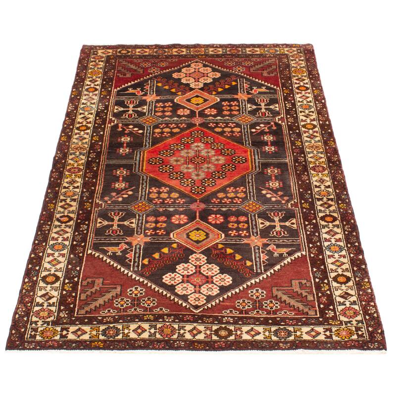 ECARPETGALLERY Hand-knotted Anadol Black Wool Rug - 7'7 x 4'6