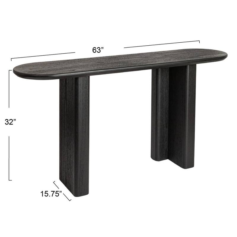 Asymmetrical Firwood and Sycamore Wood Console Table