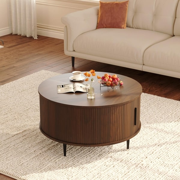 31.5" Round Coffee Table with Storage - Bed Bath & Beyond - 43717697