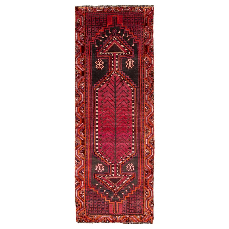 ECARPETGALLERY Hand-knotted Melis Vintage Burgundy Wool Rug - 3'7 x 10'1 - Burgundy - 3'7 x 10'1