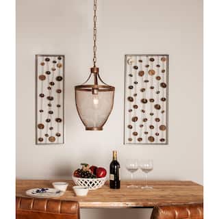 Brown Metal Vintage Pendant 20 x 12 x 12