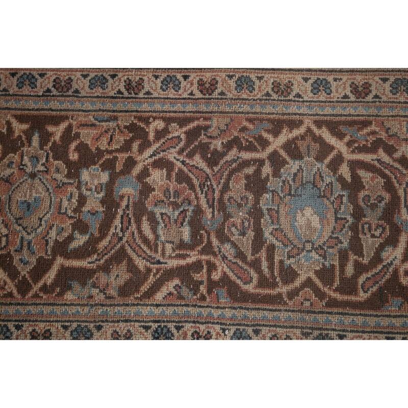 Traditional Pink Mashad Persian Vintage Rug Handmade Wool Carpet - 6'5"x 9'5"